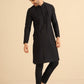 Kisah Men Black Solid Pleated Kurta | Swadesiicart