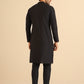 Kisah Men Black Solid Pleated Kurta | Swadesiicart