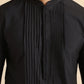 Kisah Men Black Solid Pleated Kurta | Swadesiicart