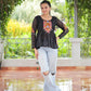 Prazu Fashion Black Georgette Schiffli Work Kutchi Gamthi Patch Work Navaratri Top - Swadesiicart