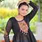 Prazu Fashion Black Georgette Schiffli Work Kutchi Gamthi Patch Work Navaratri Top - Swadesiicart