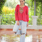Prazu Fashion Pink Georgette Schiffli Work Kutchi Gamthi Patch Work Navaratri Top - Swadesiicart
