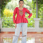 Prazu Fashion Pink Georgette Schiffli Work Kutchi Gamthi Patch Work Navaratri Top - Swadesiicart