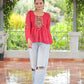 Prazu Fashion Pink Georgette Schiffli Work Kutchi Gamthi Patch Work Navaratri Top - Swadesiicart