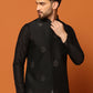Kisah Men Black Embroidered Nehru Jacket | Swadesiicart