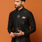 Kisah Men Black Embroidered Nehru Jacket | Swadesiicart