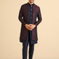 Kisah Men Wine Jacket Indowestern Trouser Set | Swadesiicart
