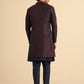 Kisah Men Wine Jacket Indowestern Trouser Set | Swadesiicart