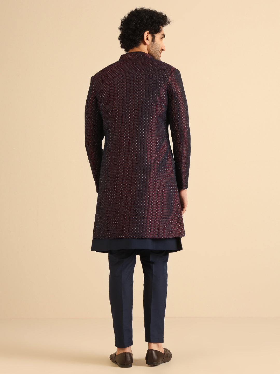 Kisah Men Wine Jacket Indowestern Trouser Set | Swadesiicart