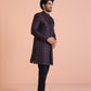 Kisah Men Purple & Wine Textured Indowestern Trouser Set | Swadesiicart