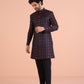 Kisah Men Purple & Wine Textured Indowestern Trouser Set | Swadesiicart