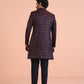 Kisah Men Purple & Wine Textured Indowestern Trouser Set | Swadesiicart