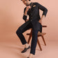 Kisah Men Navy Blue Embellished Indowestern Trouser Set | Swadesiicart