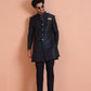 Kisah Men Navy Blue Embellished Indowestern Trouser Set | Swadesiicart