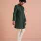 Kisah Men Green Textured Indowestern Trouser Set | Swadesiicart