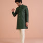 Kisah Men Green Textured Indowestern Trouser Set | Swadesiicart