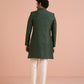 Kisah Men Green Textured Indowestern Trouser Set | Swadesiicart