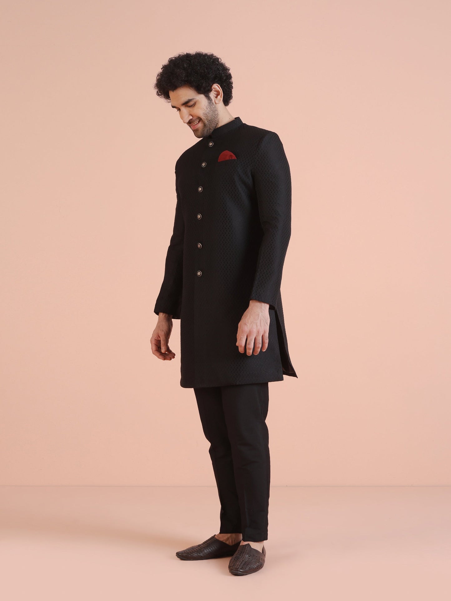 Kisah Men Black Indowestern Trouser Set | Swadesiicart