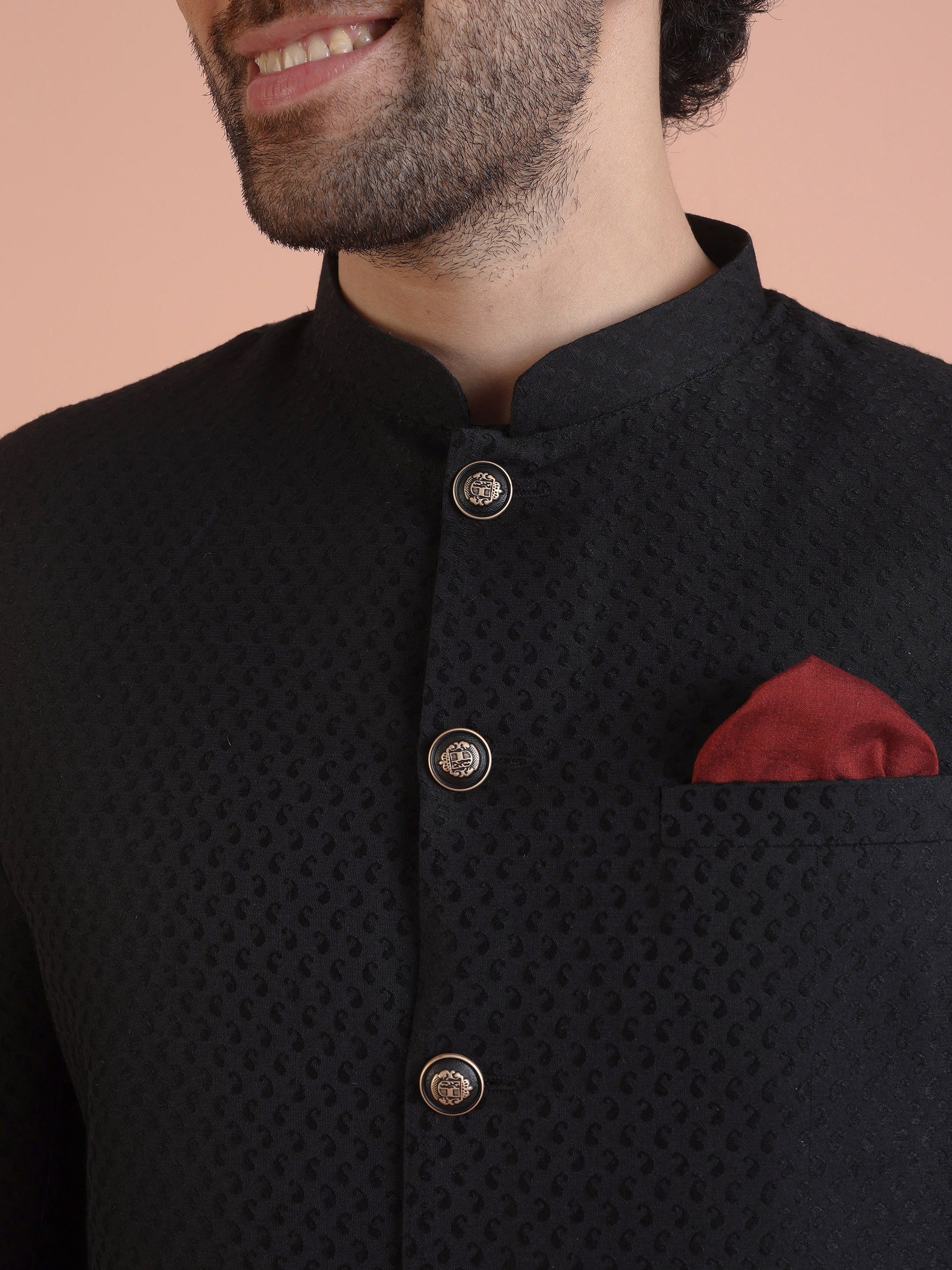 Kisah Men Black Indowestern Trouser Set | Swadesiicart