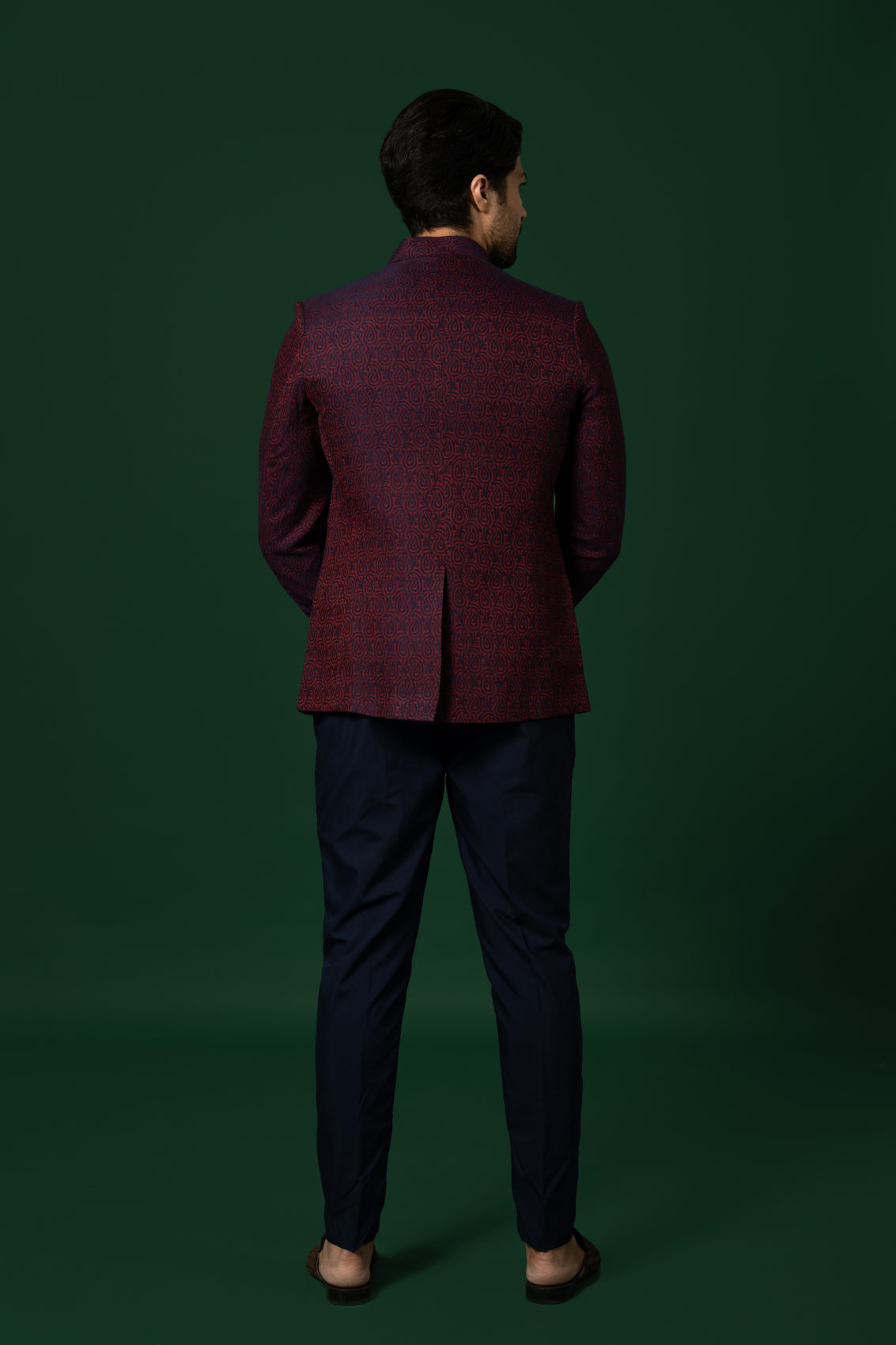 Kisah Men's Maroon Bandhgala with Trouser Set | Swadesiicart