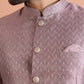 Kisah Men Lilac Woven Design Bandhgala | Swadesiicart