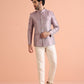 Kisah Men Lilac Textured Bandhgala Trouser Set | Swadesiicart
