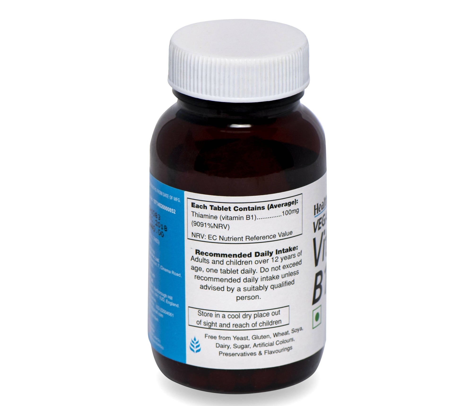 HealthAid Vitamin B1 100 mg Thiamin Tablets - Swadesiicart