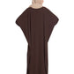 Bashariya Elegant Kaftan Abaya In Free Size With Contrast Detailings-Brown
