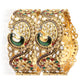 Gold-Polished Alloy Claasic Rajasthani Style Peacock Bangle Set - The Pari - The Pari - Dinesh Associates