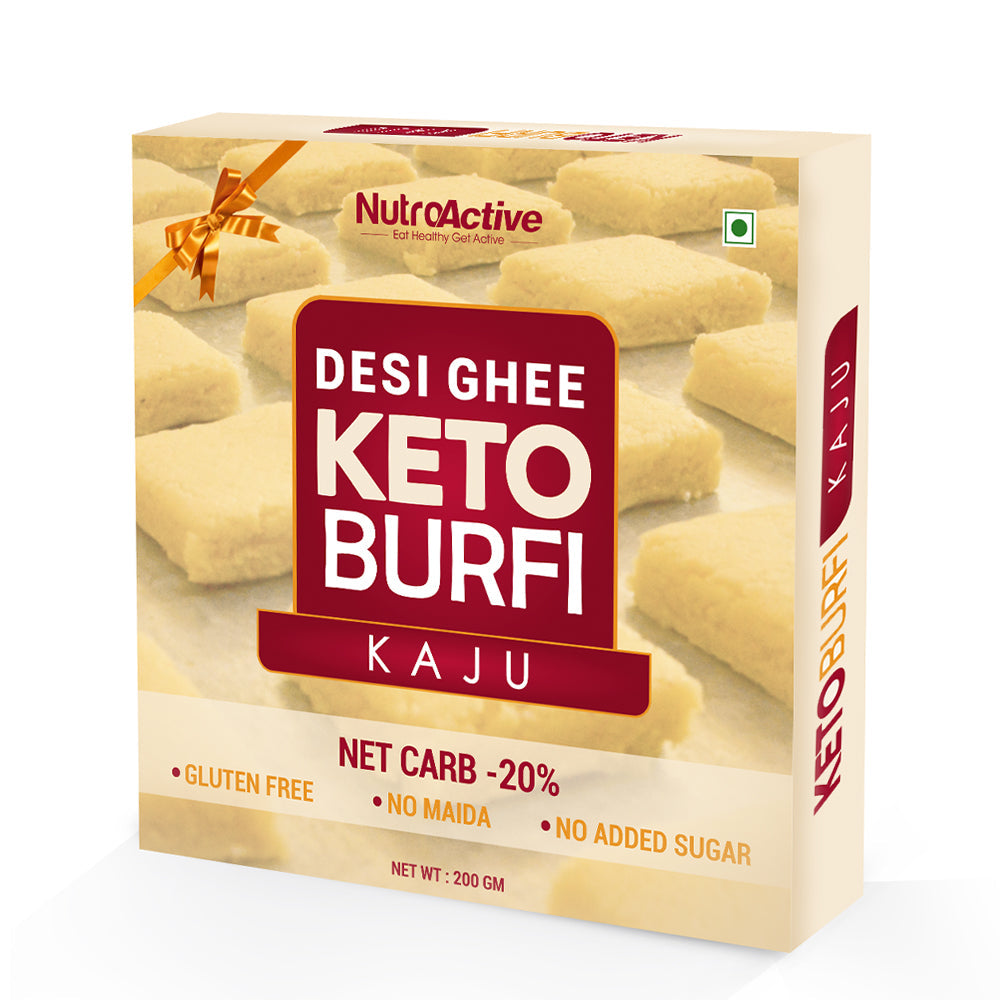 NutroActive Desi Ghee Keto Kaju Barfi | Swadesiicart