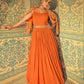Aarshi Fashions Orange Silk Wedding Gowns
