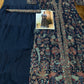 Aarshi Fashions Heavy Silks Teal Long Top With Silk Shrug