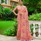 Vishnu Weaves Women's Peach Banarasi Silk Kashmiri Woven Saree with Blouse - Swadesiicart