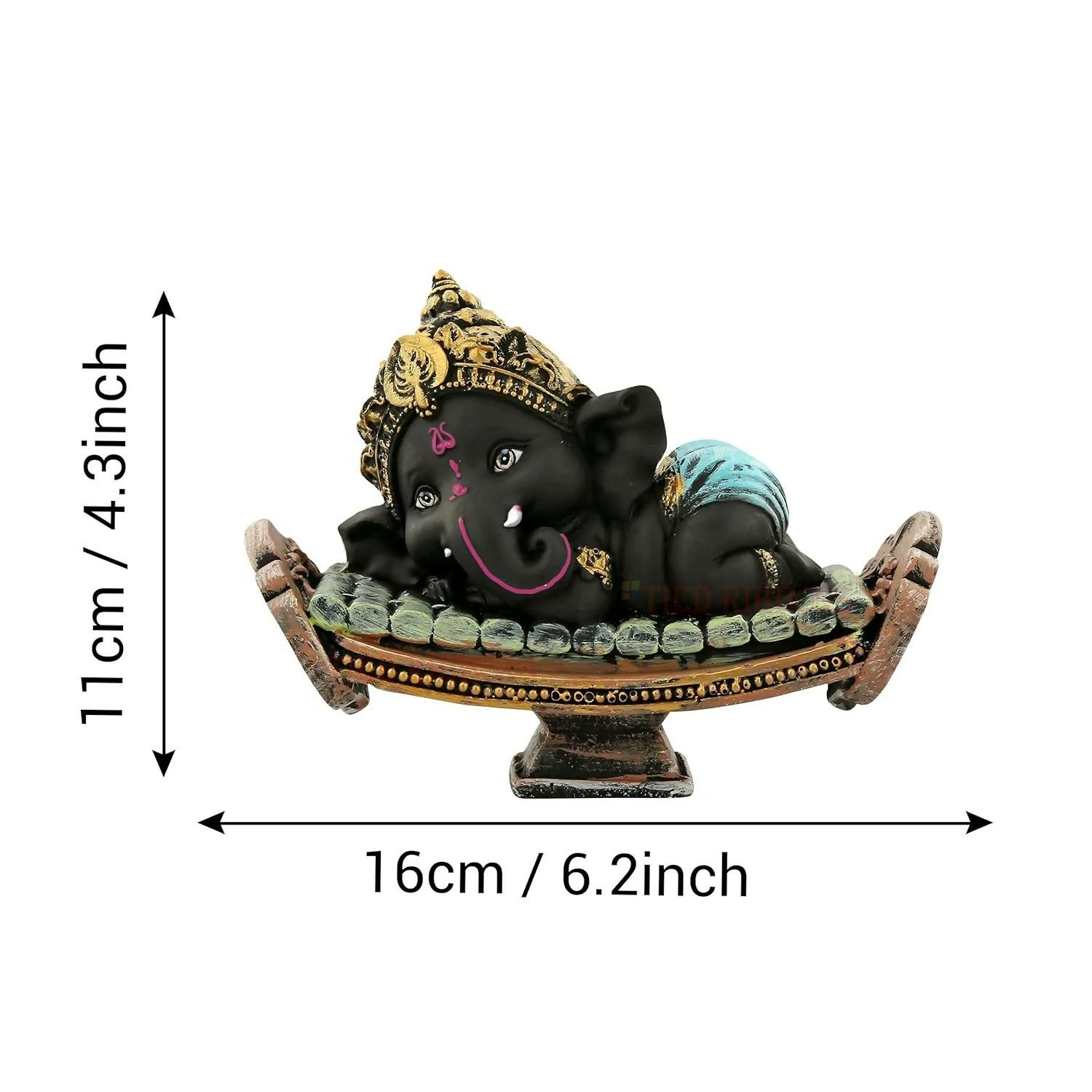 Tied Ribbons Resin Ganesh Statue Murti - Swadesiicart