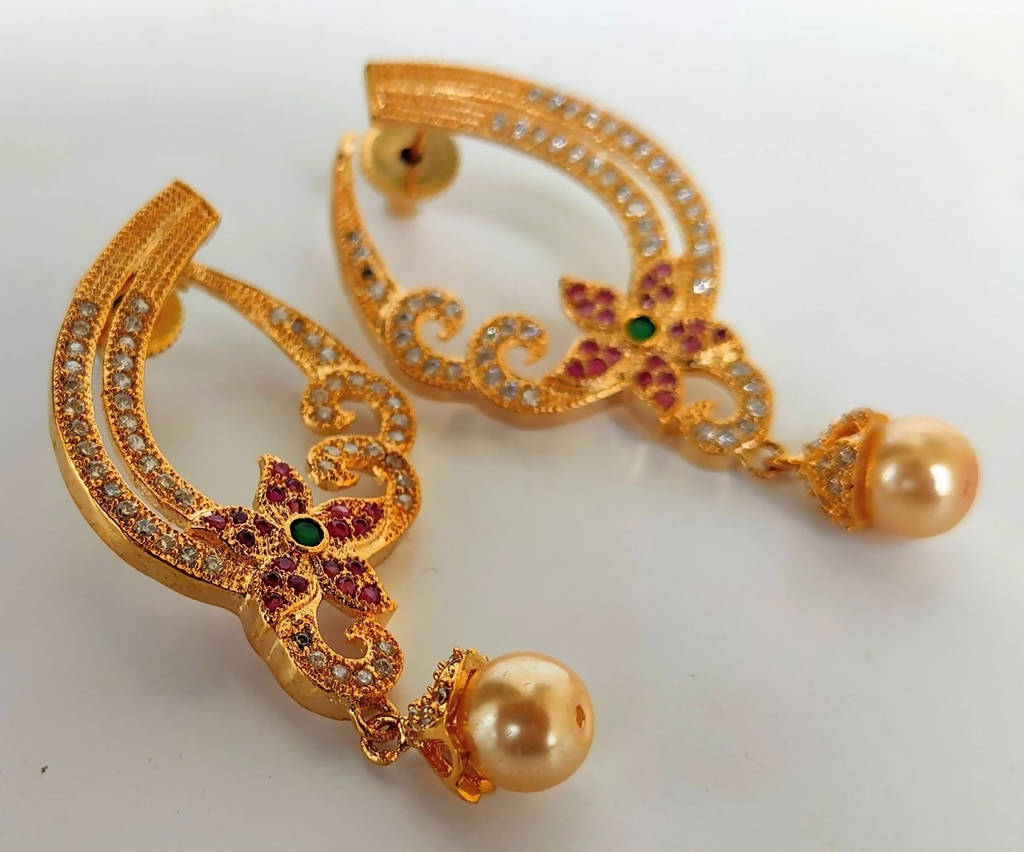 Multicolor Cz Designer Earrings - Swadesiicart