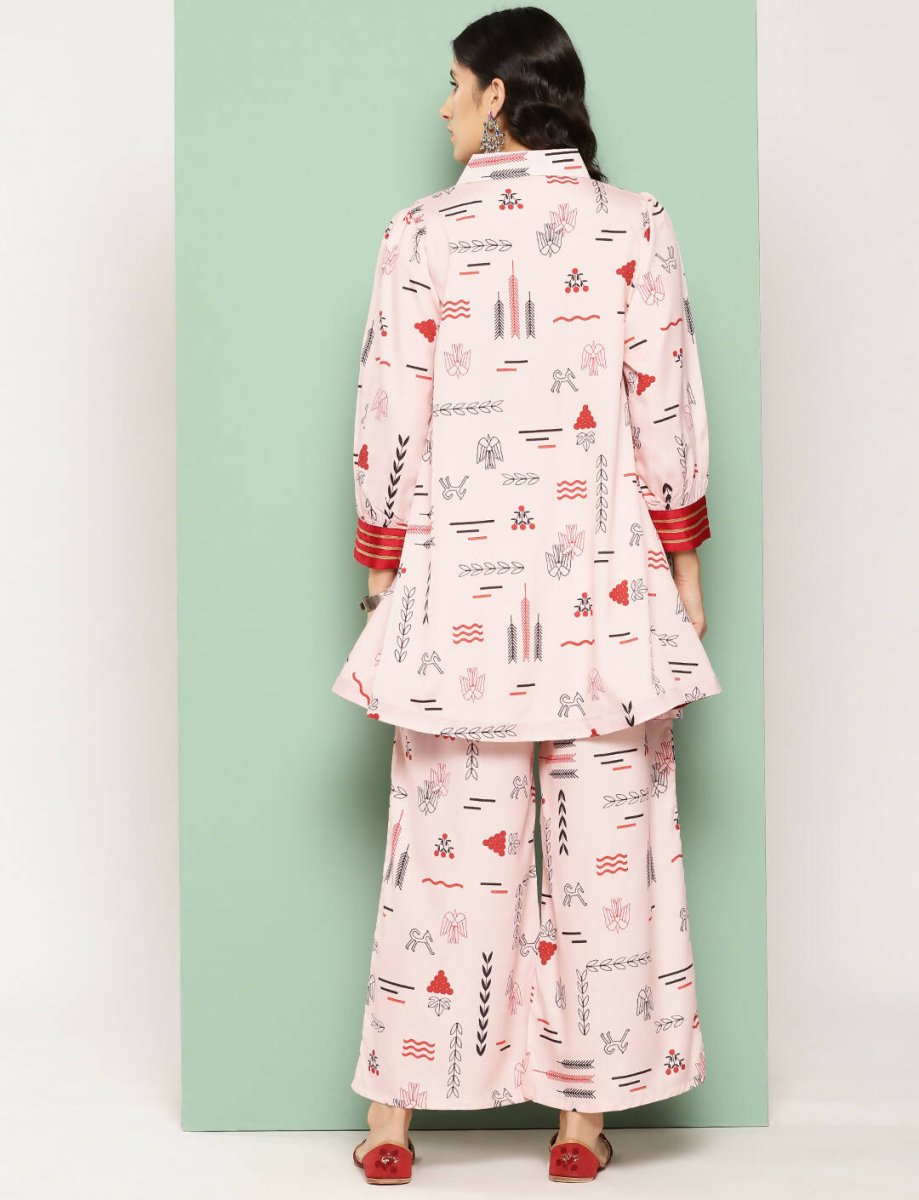 Ahalyaa Women's Traditional Wear Co-ods - Peach | Swadesiicart