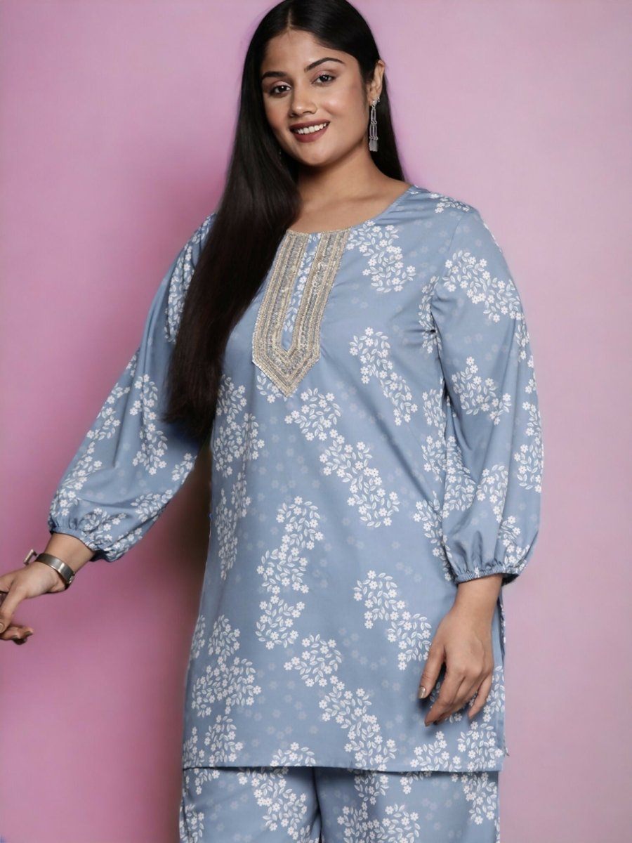 Ahalyaa Women's Traditional wear Tunic - Grey | Swadesiicart