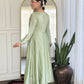 The52 Pista Women's Gorgeous Embroidered Vichitra Silk Fabric Flared Kurta Pant with Dupatta Set - Swadesiicart