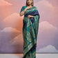Vishnu Weaves Women's Navy-Blue Soft Silk Zari Woven Saree with Blouse - Swadesiicart