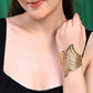 VOJ Pack of 3 Bracelet - Gold, Silver and Black Tonned Kada Bracelet. - Swadesiicart