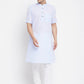 Even Apparels Blue Color Pure Cotton With Band Collar Men's H/S Kurta | Swadesiicart
