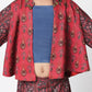 Lil Drama Ethnic Twist Girls Red Print Flared Palazzo With Top And Jacket Co-Ordinate Set - Swadesiicart