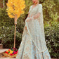 Jyoti Fashion Women's Sky Blue Mulberry Silk Paper Mirror with Zari Embroidered Designer Lehenga Choli Set | Swadesiicart