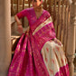 Vishnu Weaves Women's Cream Banarasi Silk Kalamkari Zari Woven Saree with Blouse - Swadesiicart