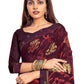Vamika Whine Designer Chiffon Brasso Saree With Exclusive Banarasi Lace | Swadesiicart