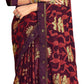 Vamika Whine Designer Chiffon Brasso Saree With Exclusive Banarasi Lace | Swadesiicart