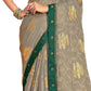 Vamika Grey Designer Chiffon Brasso Saree With Exclusive Banarasi Lace | Swadesiicart