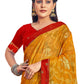 Vamika Yellow Designer Chiffon Brasso Saree With Exclusive Banarasi Lace | Swadesiicart