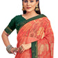 Vamika Orange Designer Chiffon Brasso Saree With Exclusive Banarasi Lace | Swadesiicart