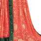 Vamika Orange Designer Chiffon Brasso Saree With Exclusive Banarasi Lace | Swadesiicart